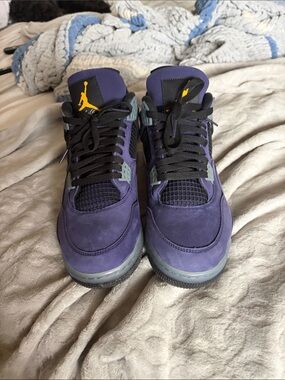 Jordan Men’s Sneakers in Purple with Black and Yellow Accents